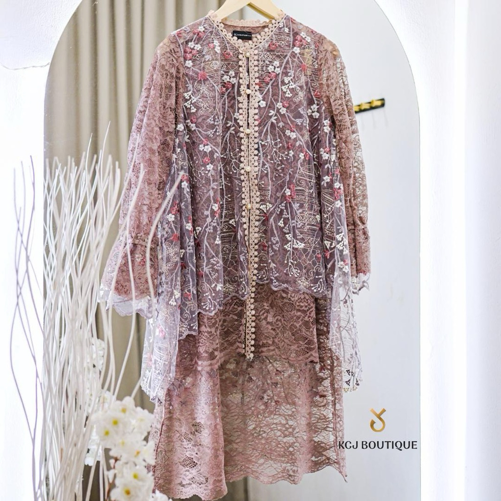 KCJ - Nadhifa Tunik Tile Garden Kombinasi Brukat