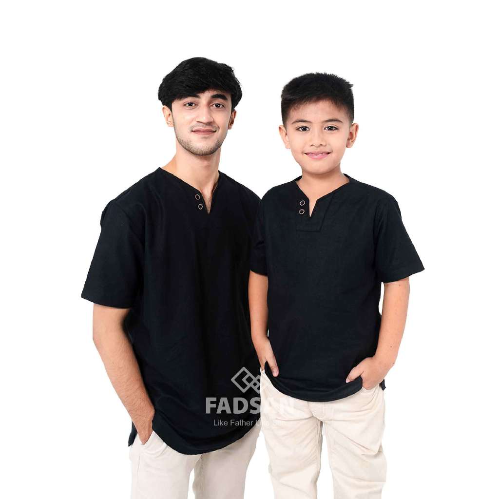 Kemeja Koko Couple Ayah Anak Laki Laki Lengan Pendek Mono Series Fadsan