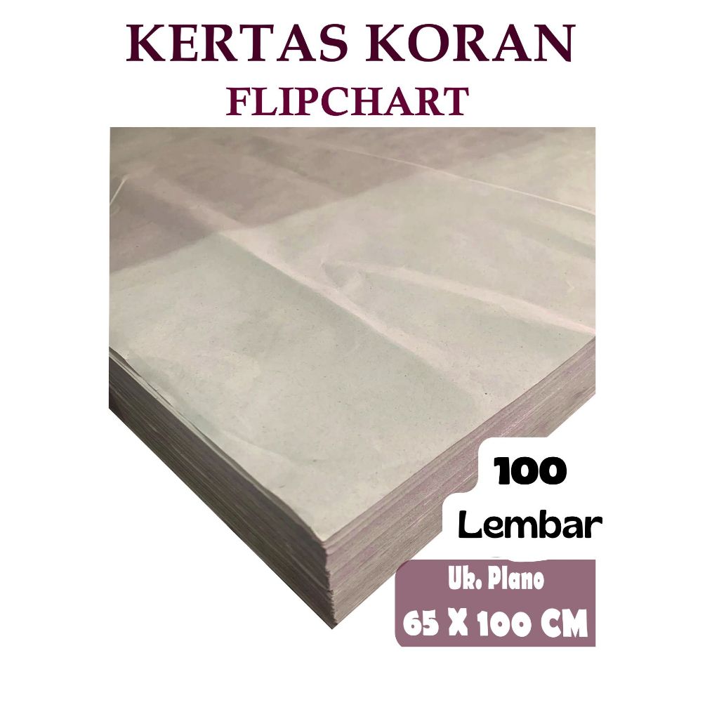 

KERTAS KORAN/STENSIL/FILPCHART 55 GSM UK 65 X 100 CM , 100 LEMBAR