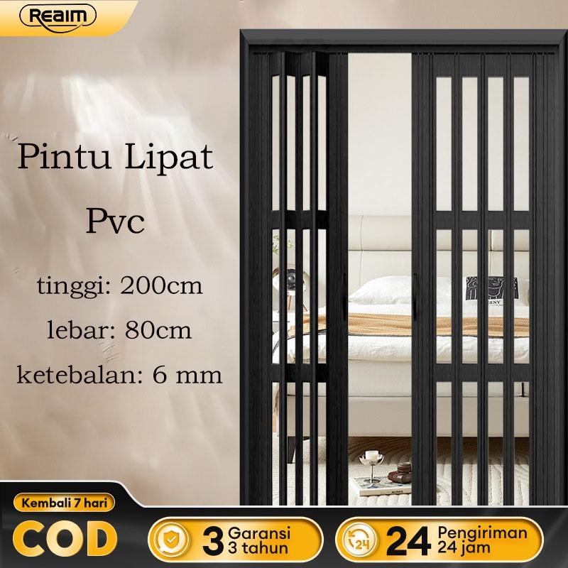 Reaim Pintu Lipat PVC Folding Door Penyekat ruangan pintu geser lipat,pintu kamar mandi Geser