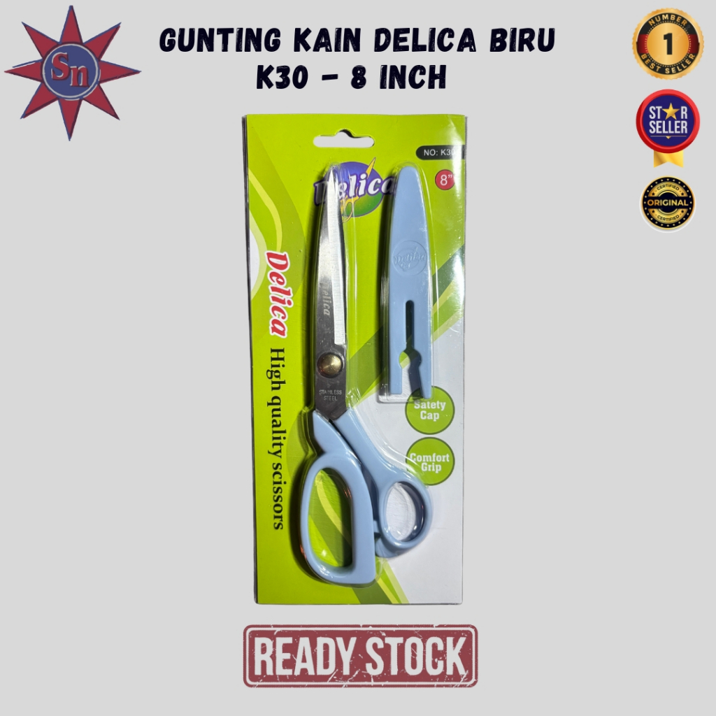 

Gunting Kain Delica Biru K30/8 Inch Original Product