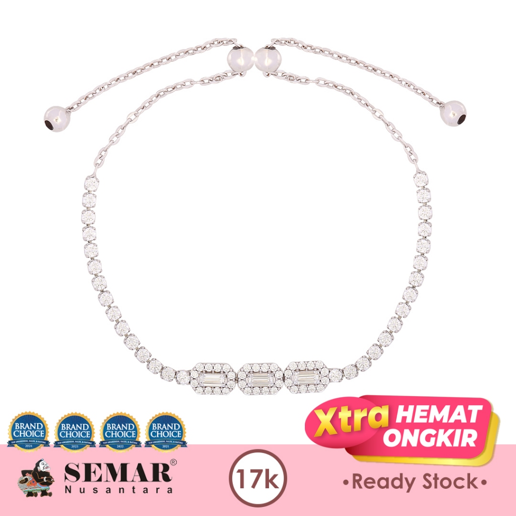 Gelang Emas Adjustable Sweet Elena White Gold 17K Semar Nusantara