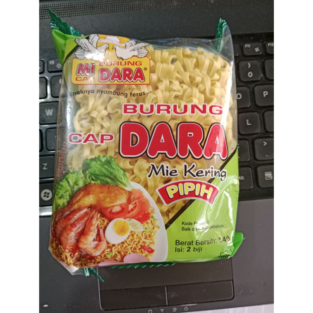 

Mi Kering Pipih Burung Dara eceran 140g 1 bungkus isi 2biji
