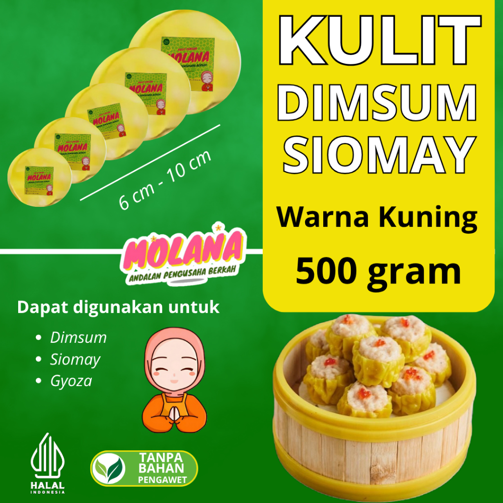 

Kulit Dimsum Kuning (500Gram)/Pack Min 10 Pack