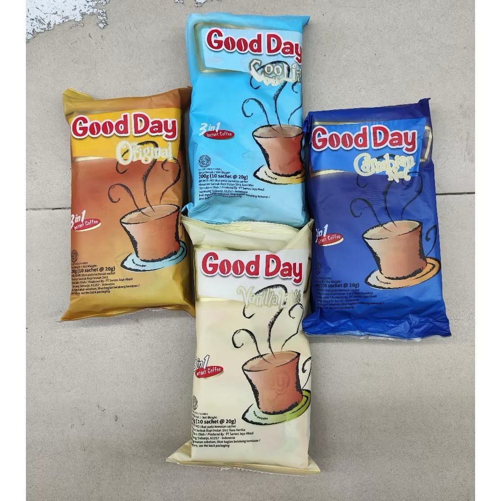 

kopi Gooday varian pack isi10sachet kemasan ekonomis untuk satu gelas