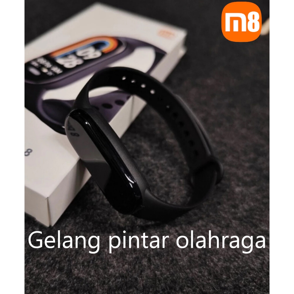 【⭐100% asli-COD】Xiaomi Smartwatch M8 Band NEW Smartband 8 Jam tangan pria Jam tangan wanita Play Mus
