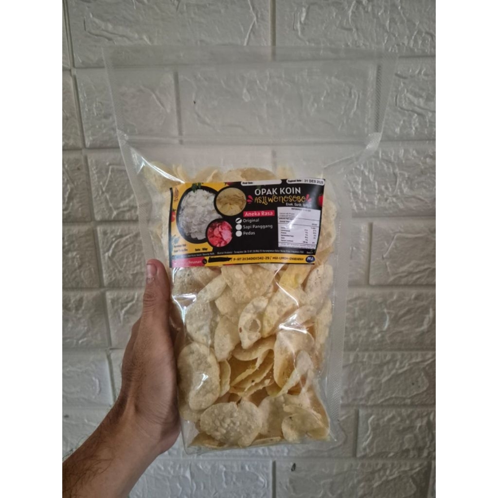 

snack opak koin khas wonosobo renyah tidak keras