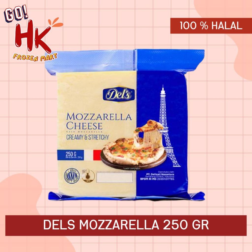 

Dels Keju Mozzarella 250gr | cheese premium lumer moza prochiz kraft HK Frozen Mart