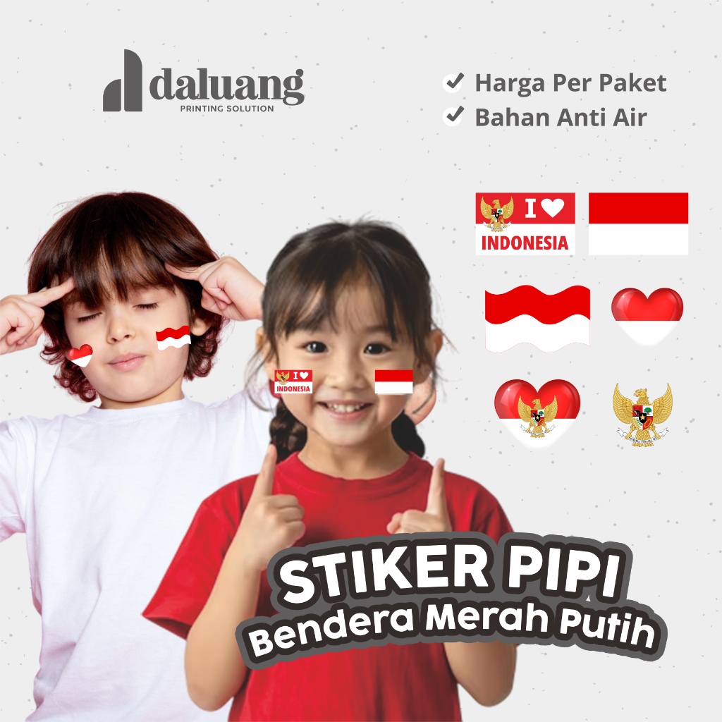 

Stiker Pipi Bendera Indonesia 17an Agustusan Merah Putih Garuda