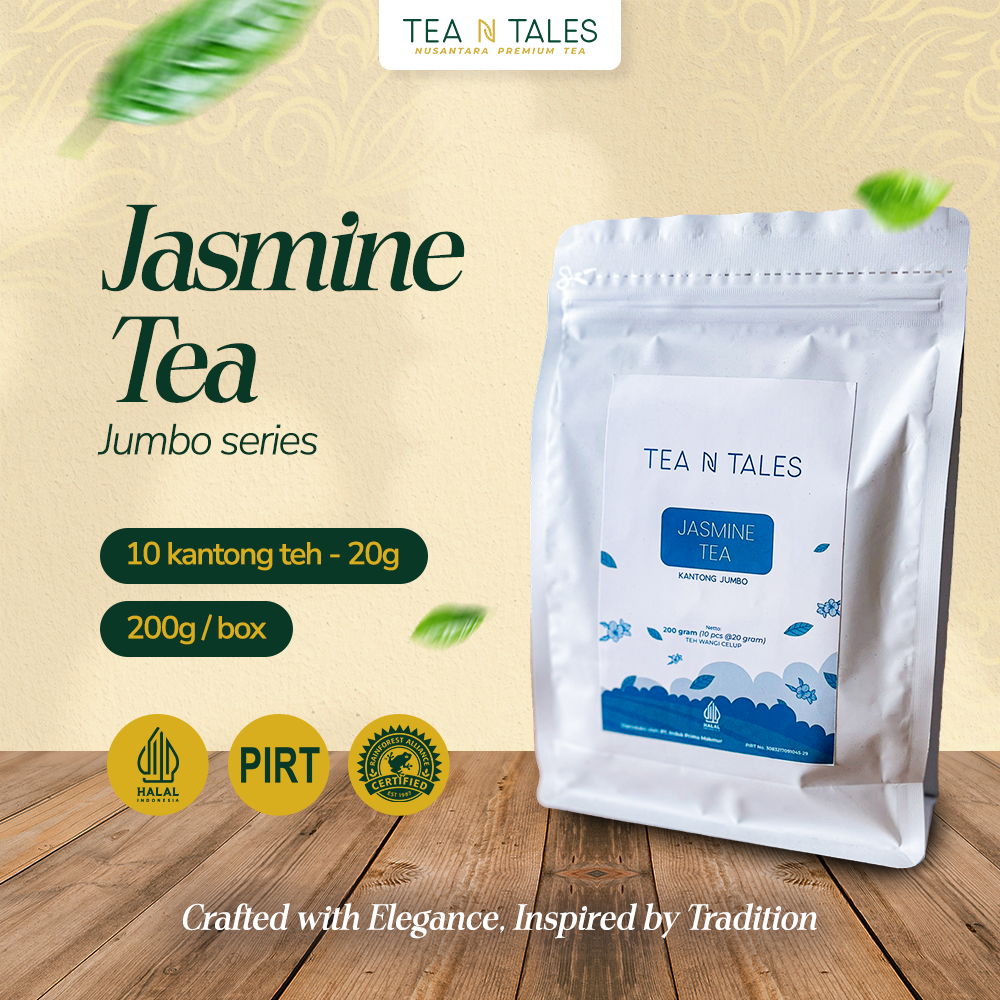 

TeaNTales Jasmine Tea Jumbo Series - Teh Melati Premium Rendah Kafein | 10 Jumbo Tea Bags @20g