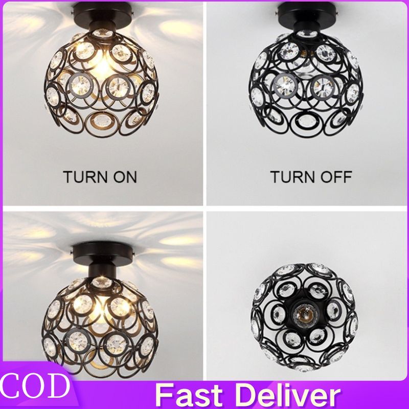 Lampu kristal Plafon Simple Minimalis Lampu Gantung Kristal Bulat ceiling lamp Lampu plafon ceiling 