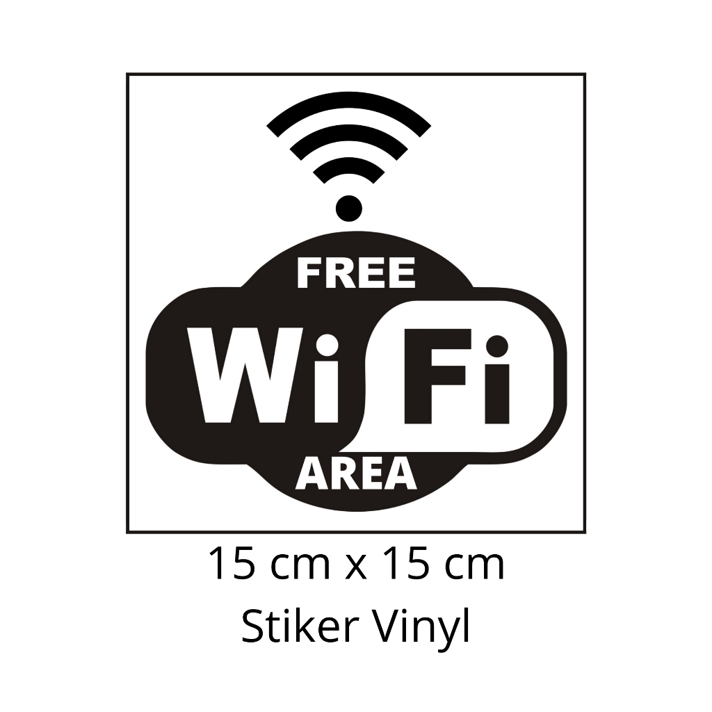 

Stiker area wifi vinyl|Sticker label free wifi area|Stiker sign bebas jaringan wifi|wifi|jaringan wifi| signal wifi| stiker vinyl 15cmx15cm