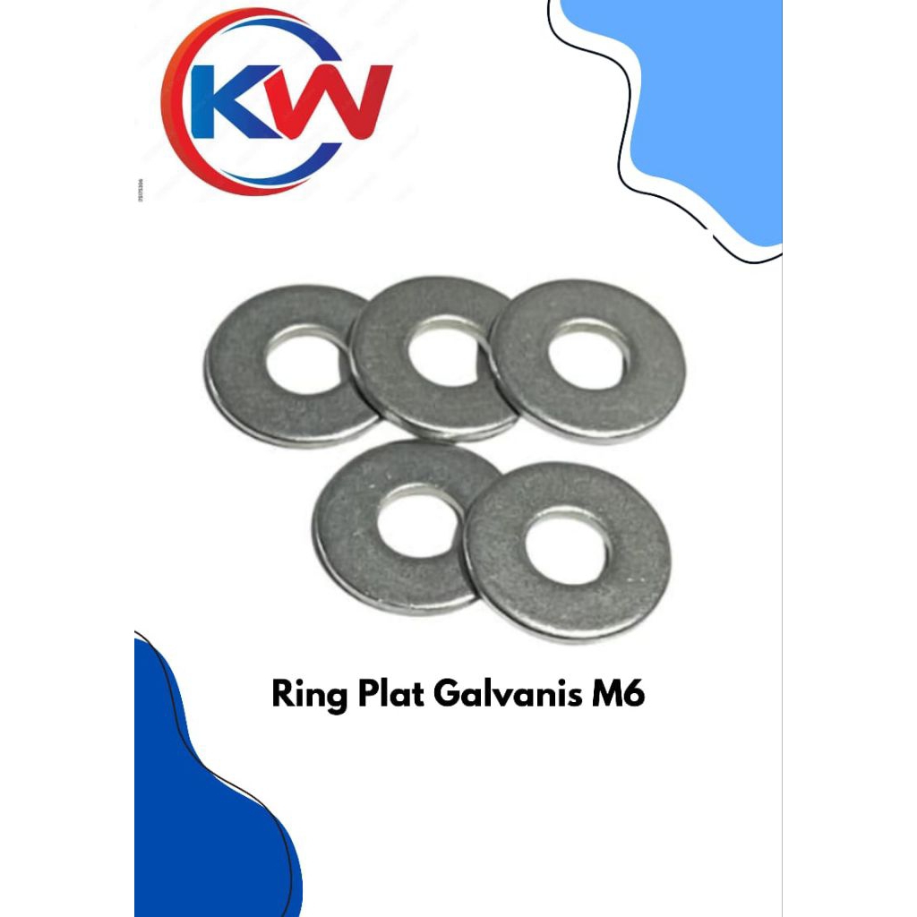 RING PLAT M6 PUTIH GALVANIS