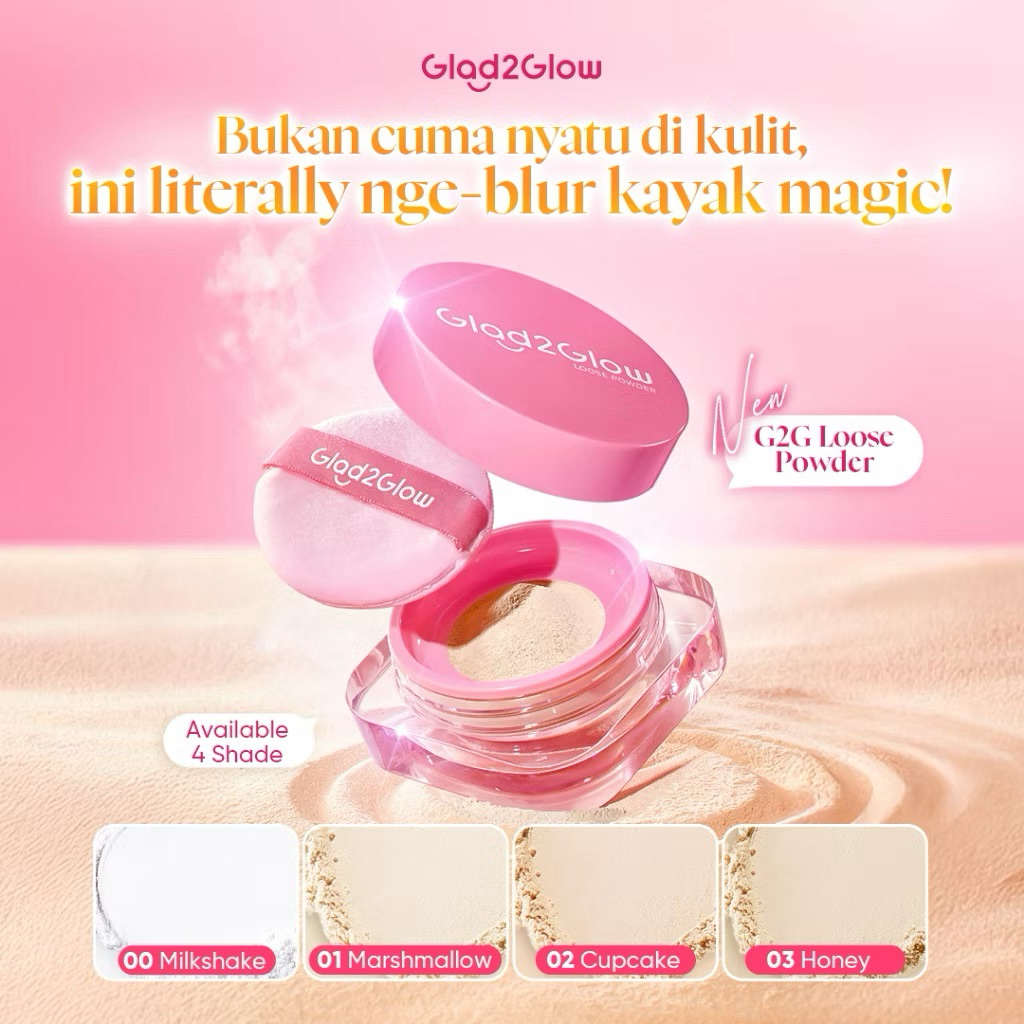 Glad2Glow Perfect Blur&Cover Loose Powder Bedak Padat G2G
