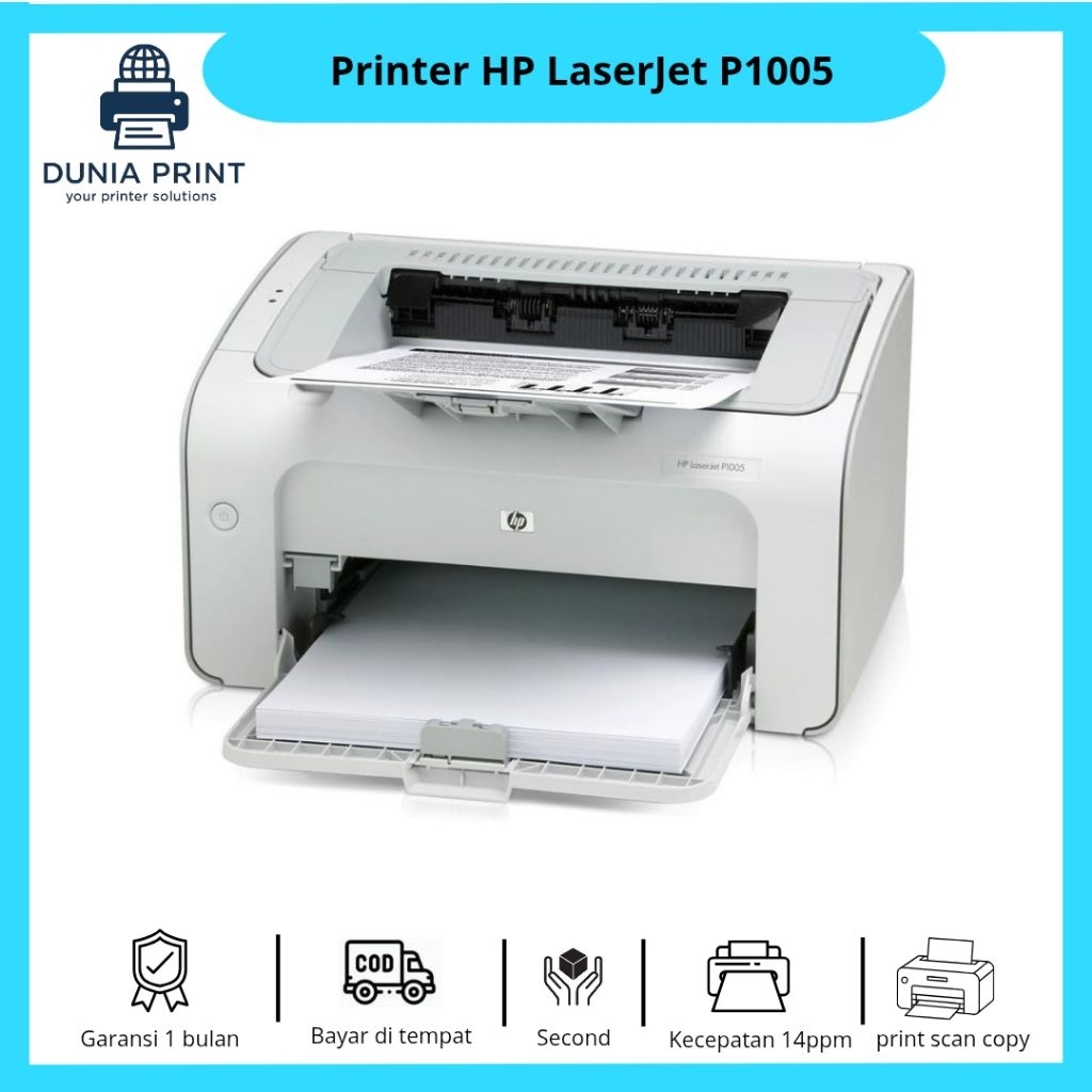 Printer HP LaserJet P1005 Bekas full toner