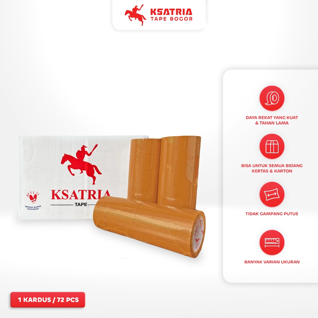 

OPP Tape Isi 72 Lakban Coklat 45MM*90 Yard (1 Dus) Kualitas Daya Rekat Kuat Termurah Ksatria Tape