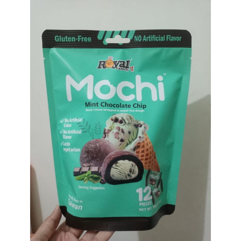 

MOCHI ROYAL FAMILY RASA CHOCO MINT/TIRAMISU/PEANUT/COKLAT 180GR (ISI 12PCS)