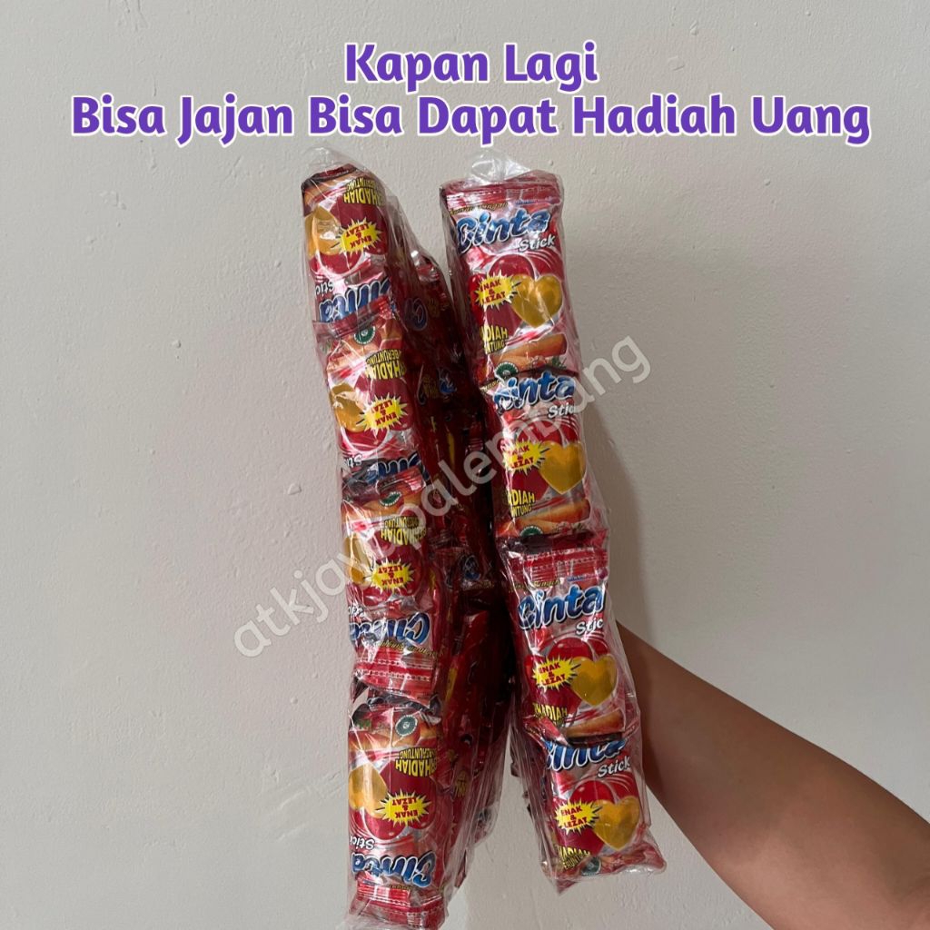 

snack cinta stik berhadiah uang jika beruntung isi 40 bungkus