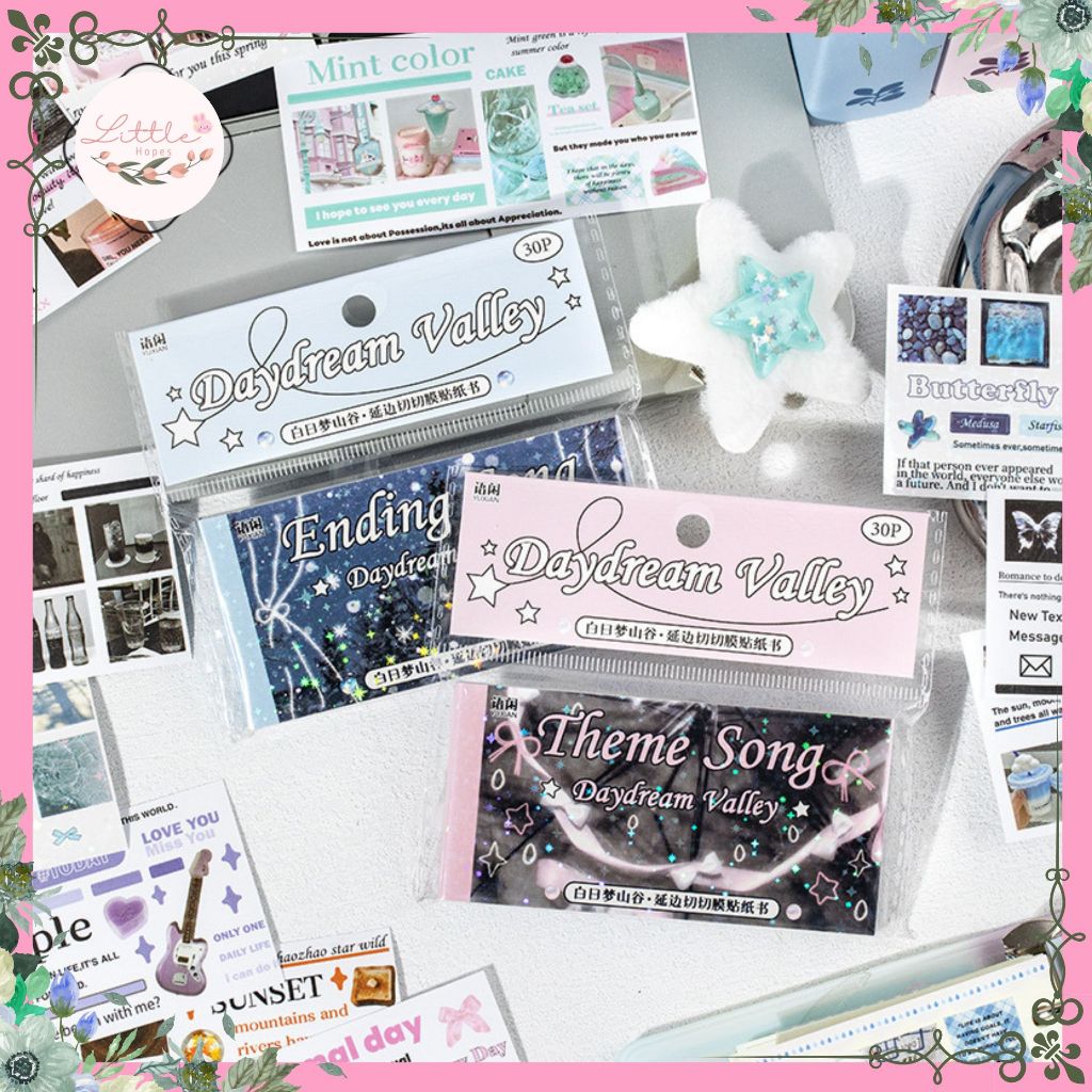 

Sticker Book Korean Daydream Valley Series Ins Style Collage Material Vibes Scrapbook Kawaii DIY