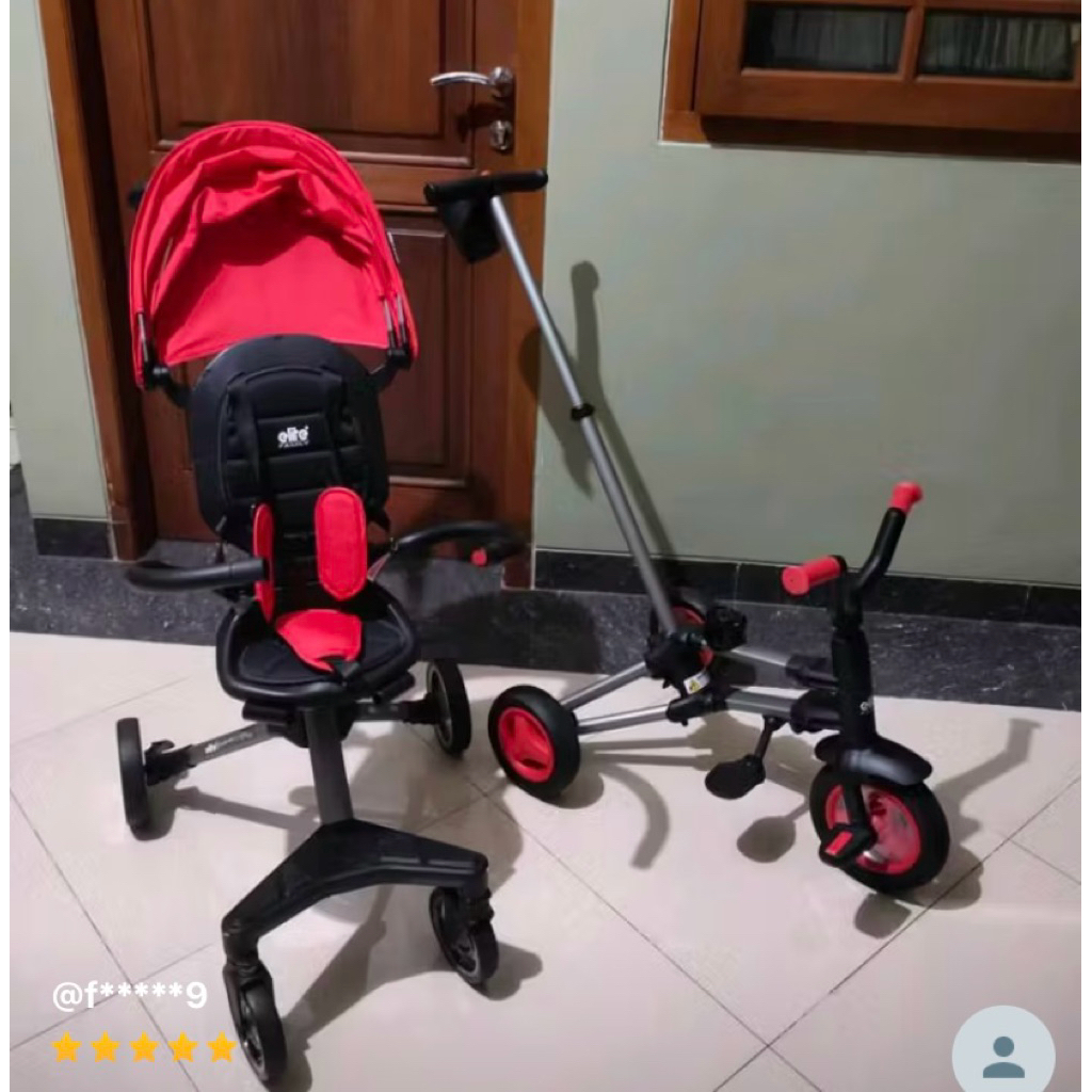 Preloved Family Elite - Q-Play Tricycle 5 in 1 Bonus Chair Stroller QPlay