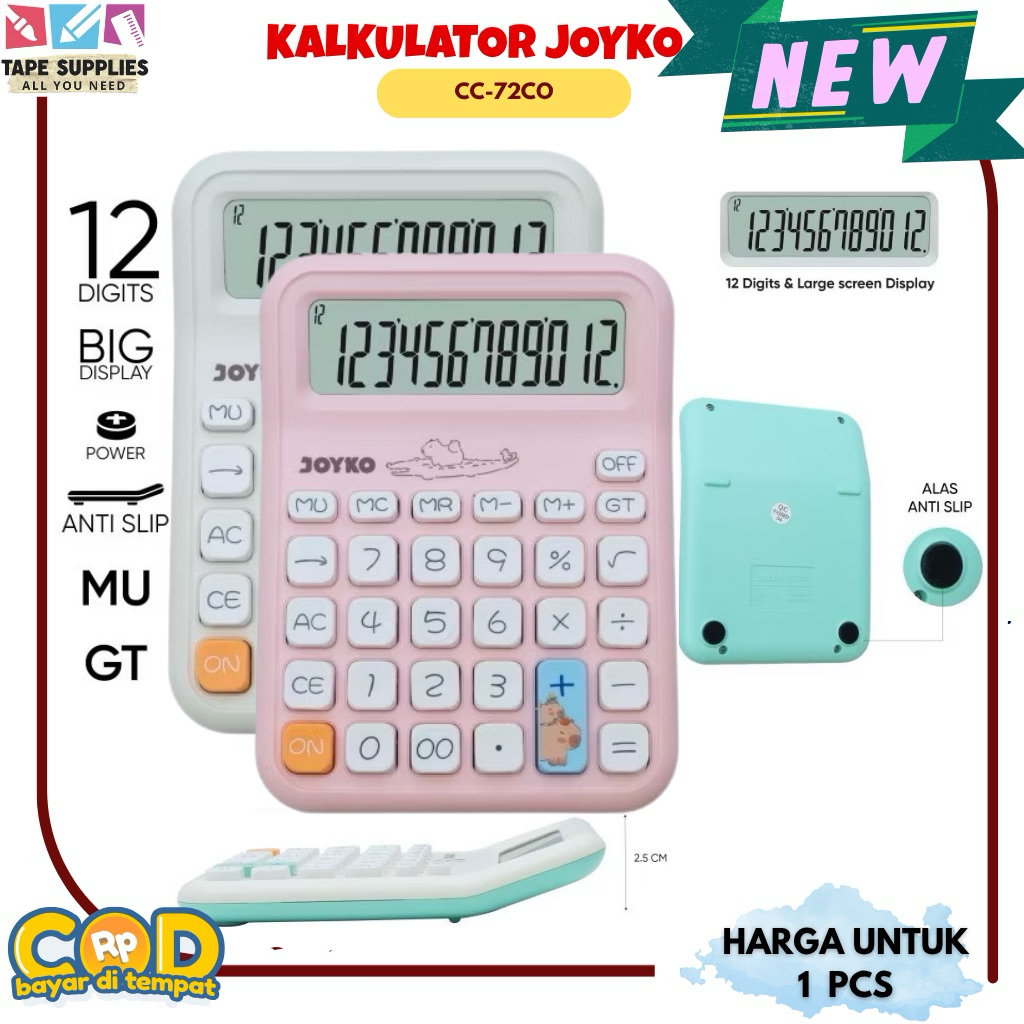 

Kalkulator JOYKO Karakter Lucu (12 Digits) CC-72CO BIG DISPLAY