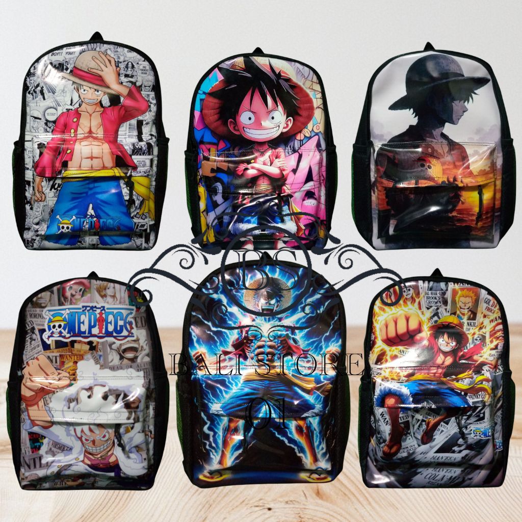 tas ransel one piece keren . tas sekolah .tas karakter. tas printing. pria.wanita. sd. smp.