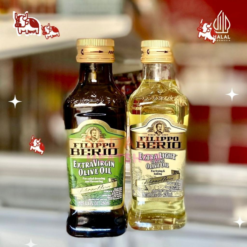 

FILIPPO BERIO Extra Virgin Olive Oil / Extra Light Olive Oil 250 ml – Premium Itali | Halus & Ringan