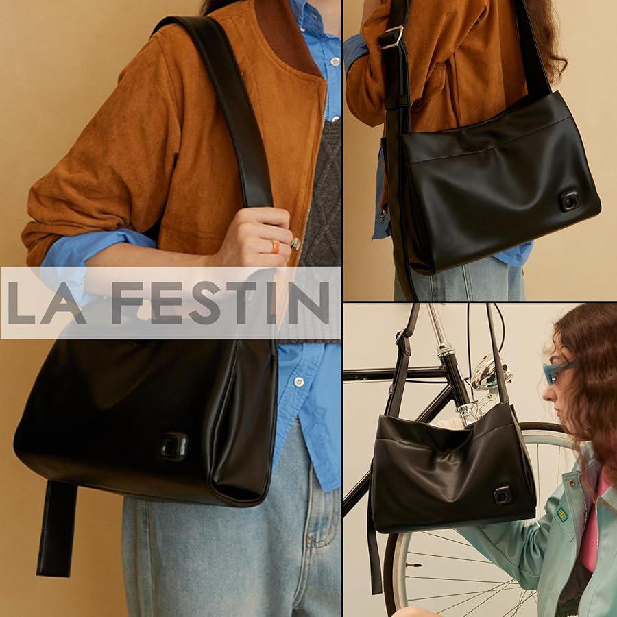 La Festin Soft Leather Crossbody Hobo Bag
