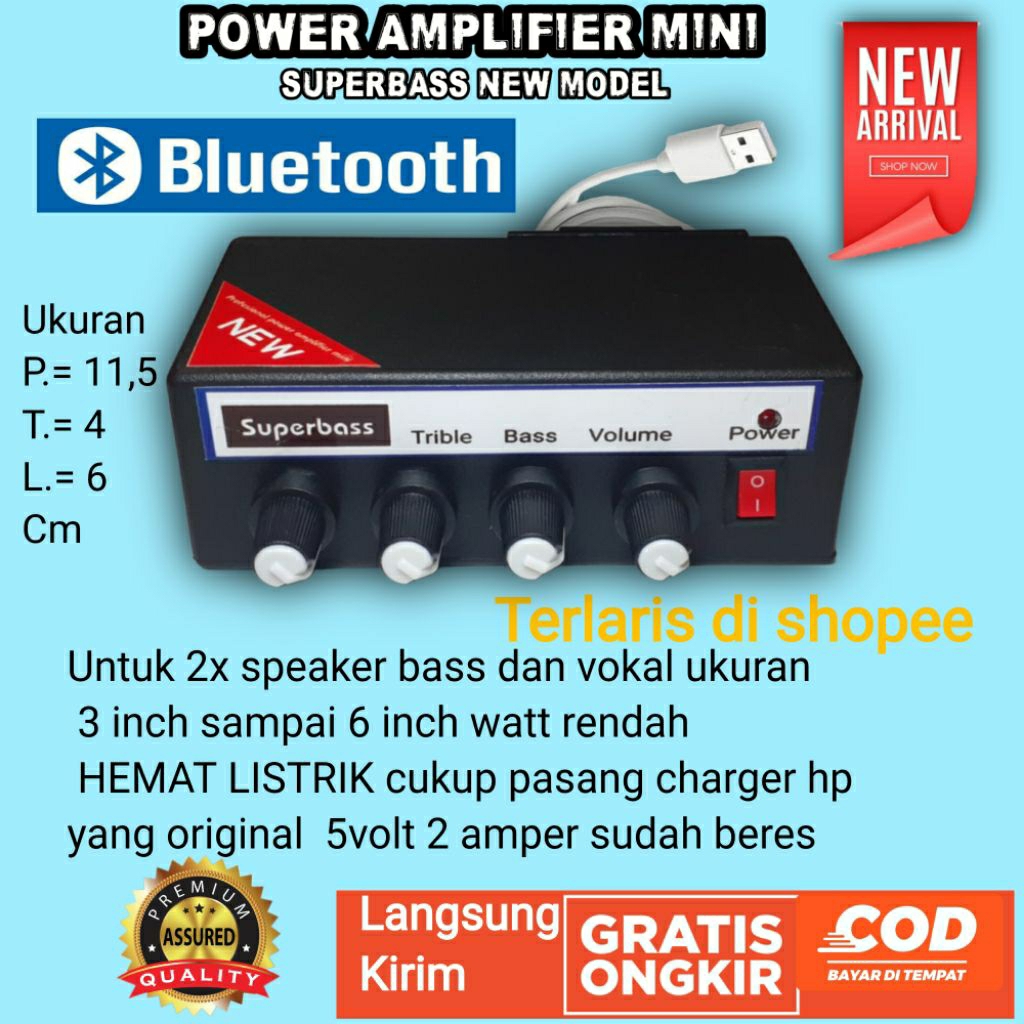 promo power amplifier mini SUPER BASS BLUETOOTH