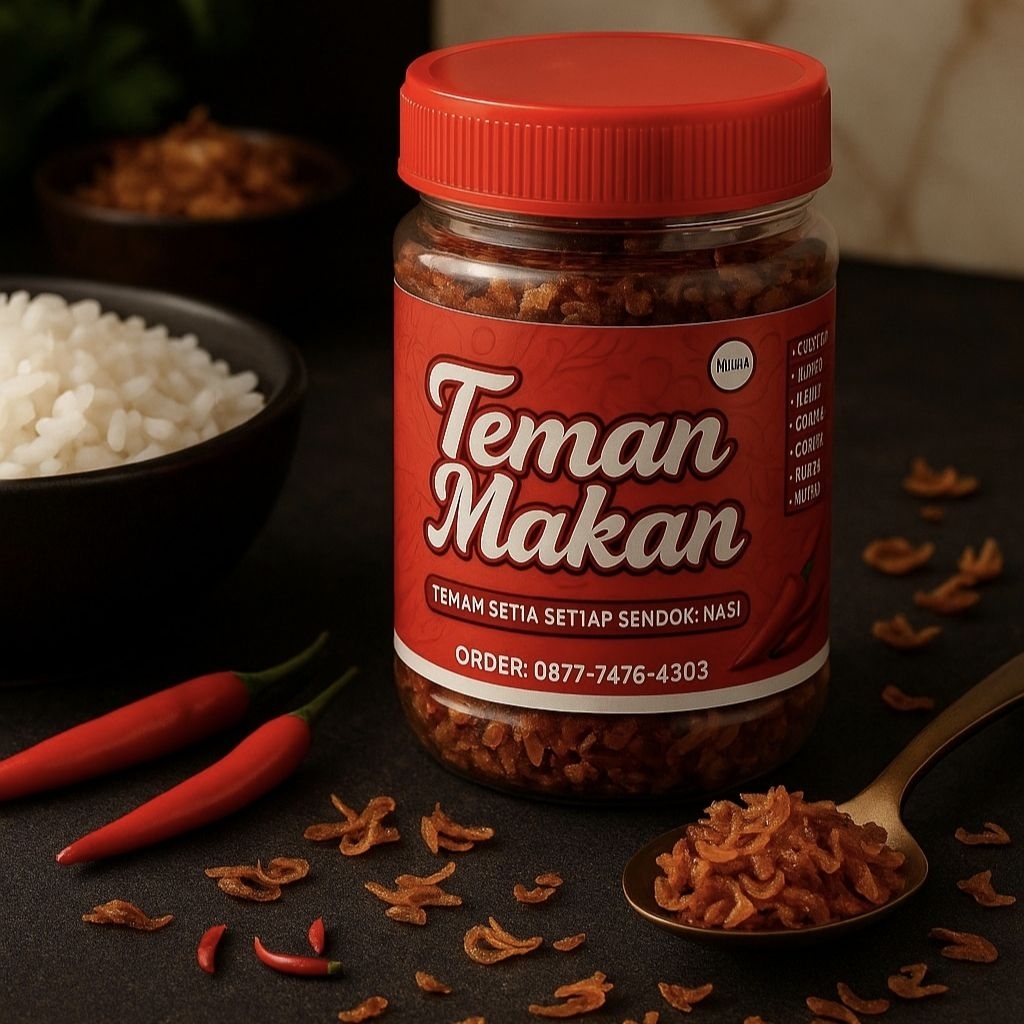 

Teman Makan Nasi - Bawang Teri Crispy Original 160g | Sambal Kering Gurih Pedas | Tahan Lama | Halal