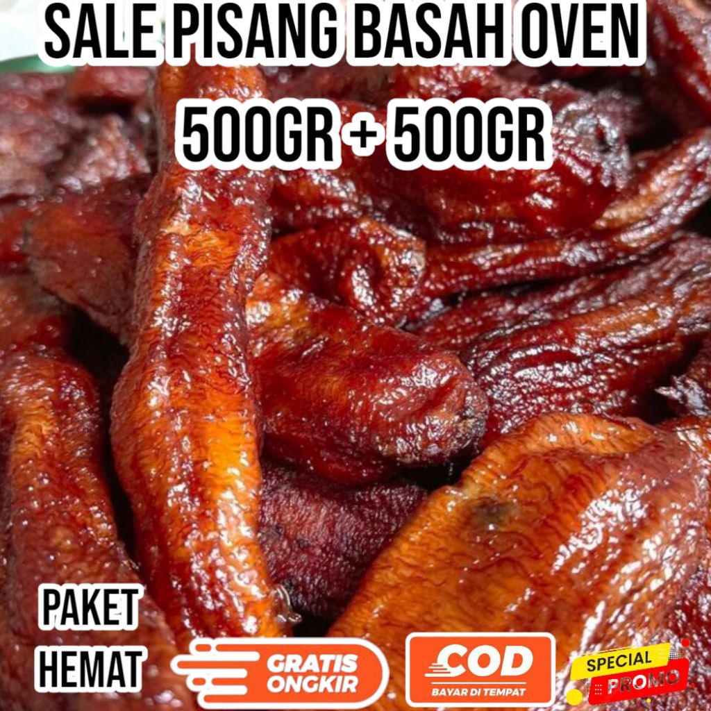 

PAKET HEMAT BUNDLE sale pisang basah oven 500gr+500gr pisang madu