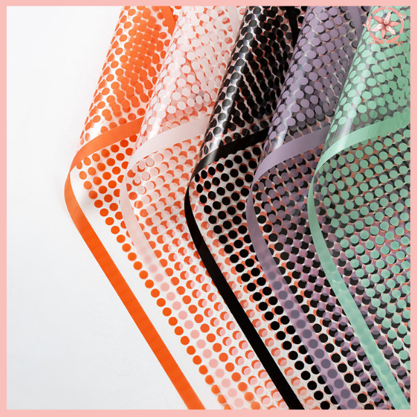 

Flower Wrapping Polkadot Cellophane Kertas Buket Bunga Transparan List Florist Ecer 6189