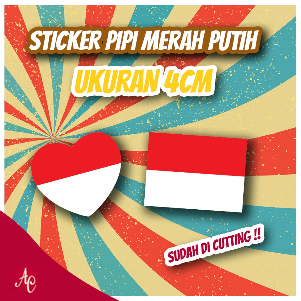 

[COD] PROMO KEMERDEKAAN Sticker Pipi Merah Putih Kemerdekaan UKuran 4CM ISI 100 PCS