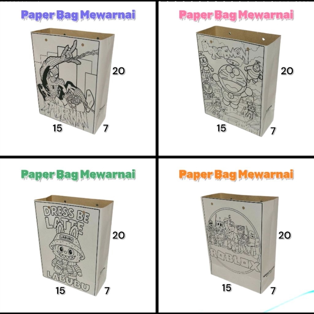 

Paperbag Mewarnai & Pensil Warna Edukasi Anak Kreatif Ukuran Mini 15×7×20 cm