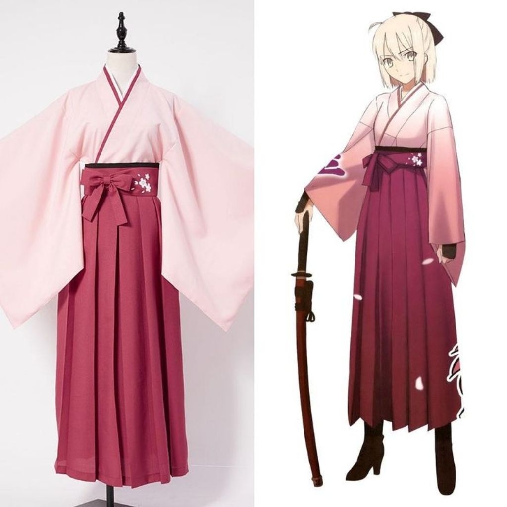 (WTS/preloved) fate/Grand order Sakura saber okita souji costume cosplay yukata