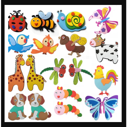 Aplikasi Hiasan Eva Foam Hewan Binatang / Eva Foam