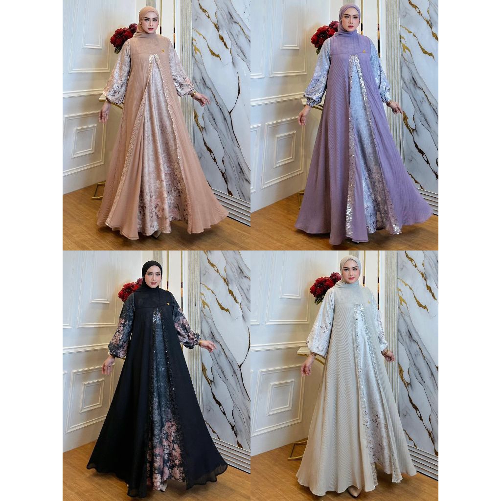 LuxuryFashion READY GAMIS DRESS WANITA ZAZA SET 3IN1 BY NINONA BEST SELLER