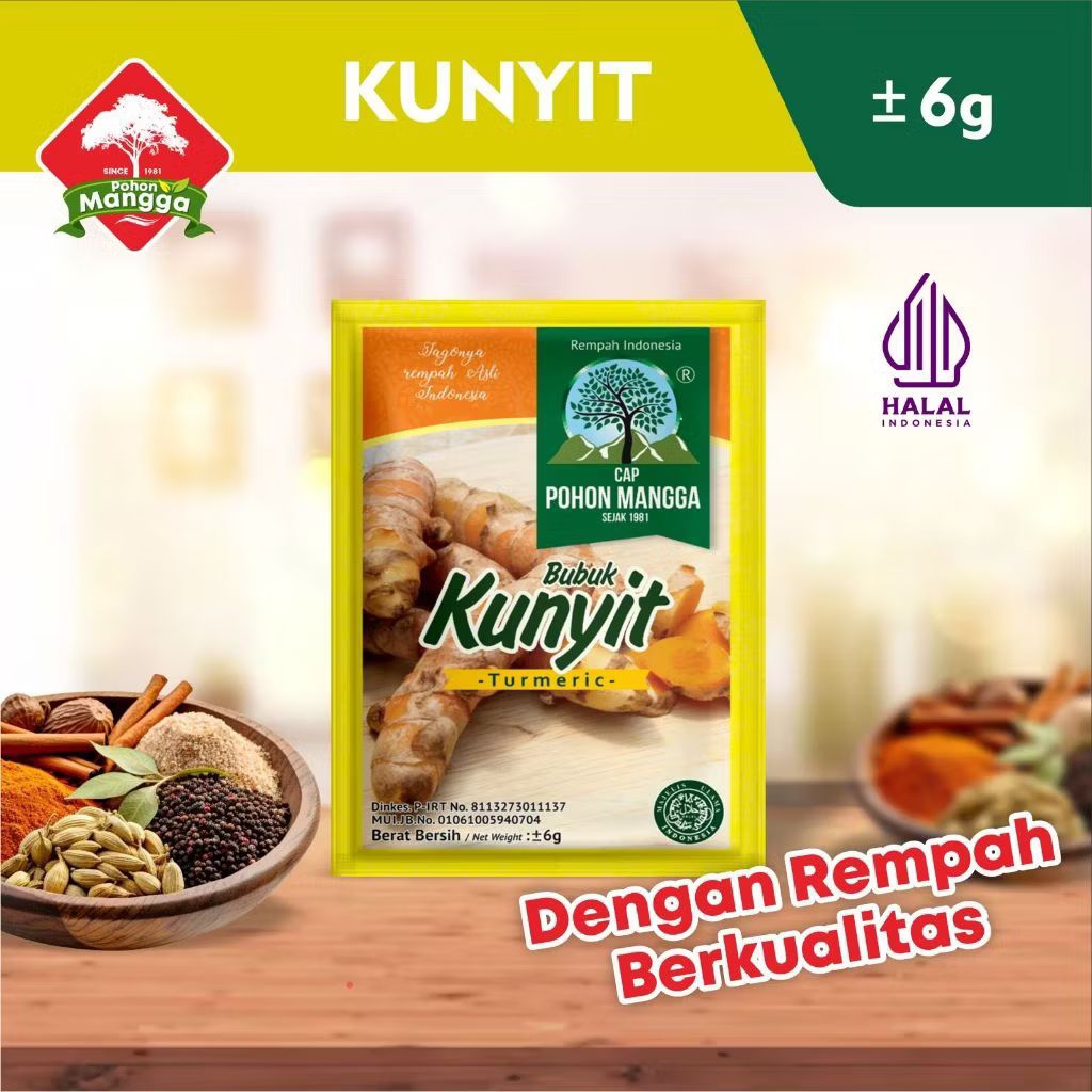 

kunyit bubuk cap pohon mangga