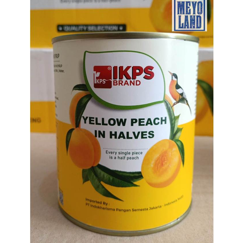Peach Buah Persik Dalam Syrup 820gr IKPS Buah Persik Kuning Dalam Kaleng Yellow Manis Segar