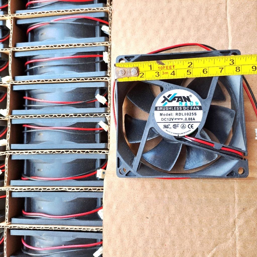 Fan DC 8x8cm 12v / Kipas DC 12v 8cm Baru