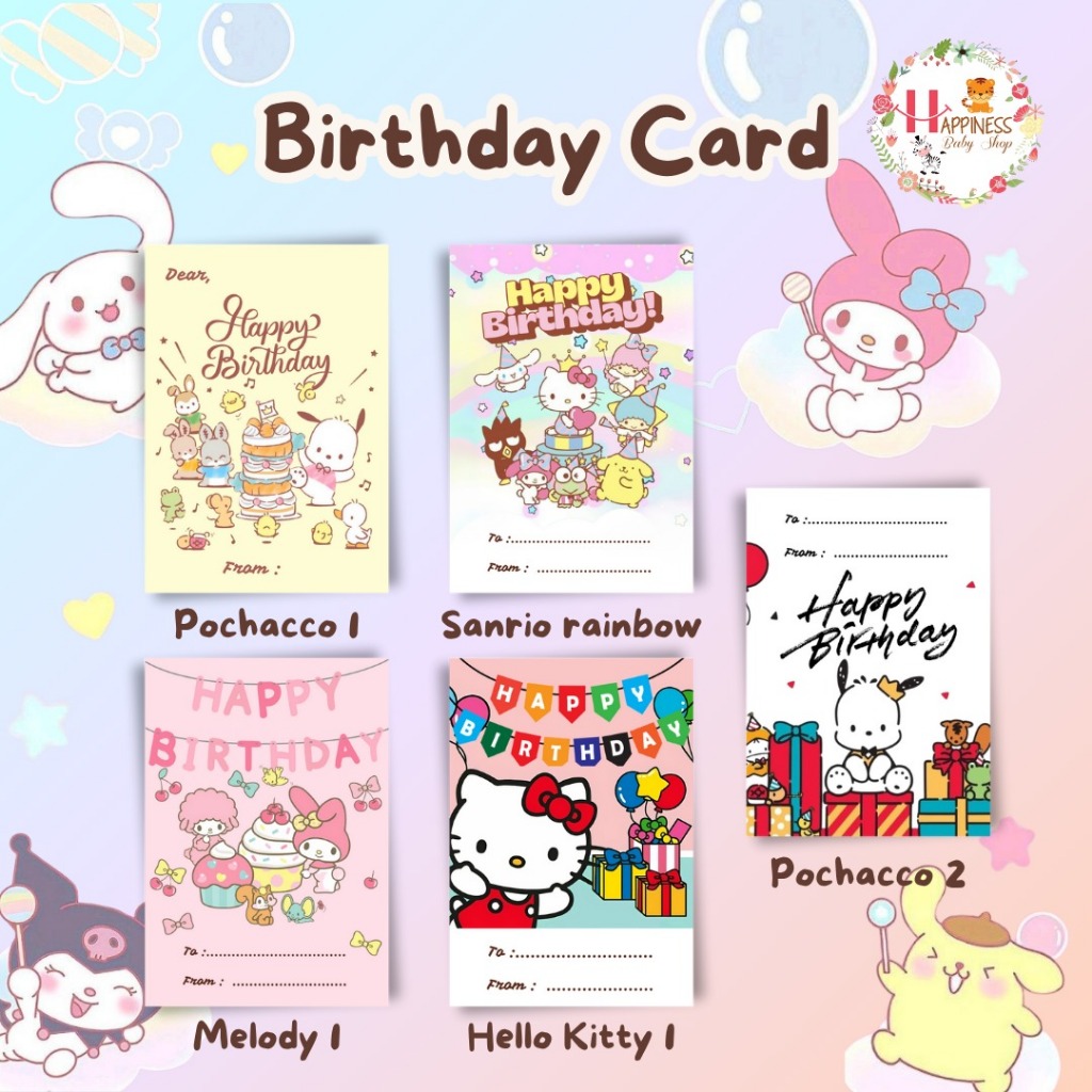 Kartu / Sticker / Stiker Ucapan Ulang tahun SANRIO