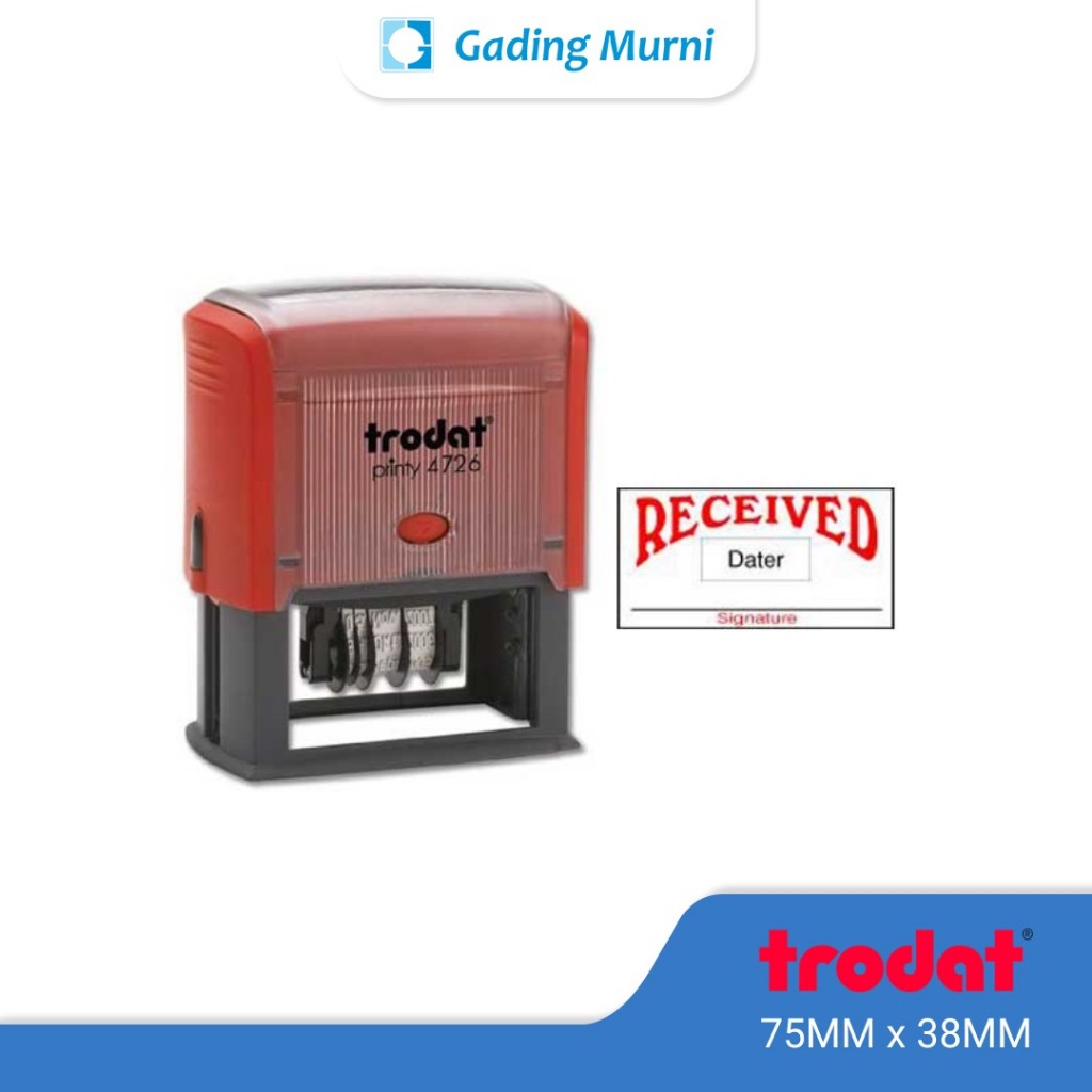 

Stempel Kotak Trodat 4726 dengan tanggal (75x38mm) | Otomatis | Free Desain Logo Nama