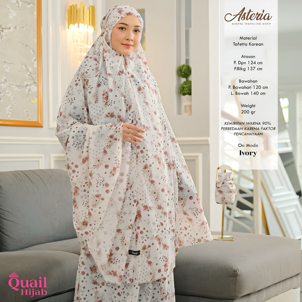 Quail Hijab - ASTERIA EXCLUSIVE MUKENA TRAVELING ORI QUAIL