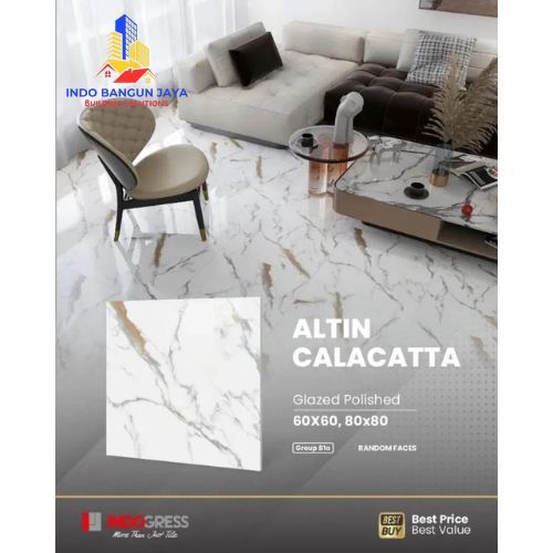Granit Lantai 60×60 Glazed polish Altin Calacata