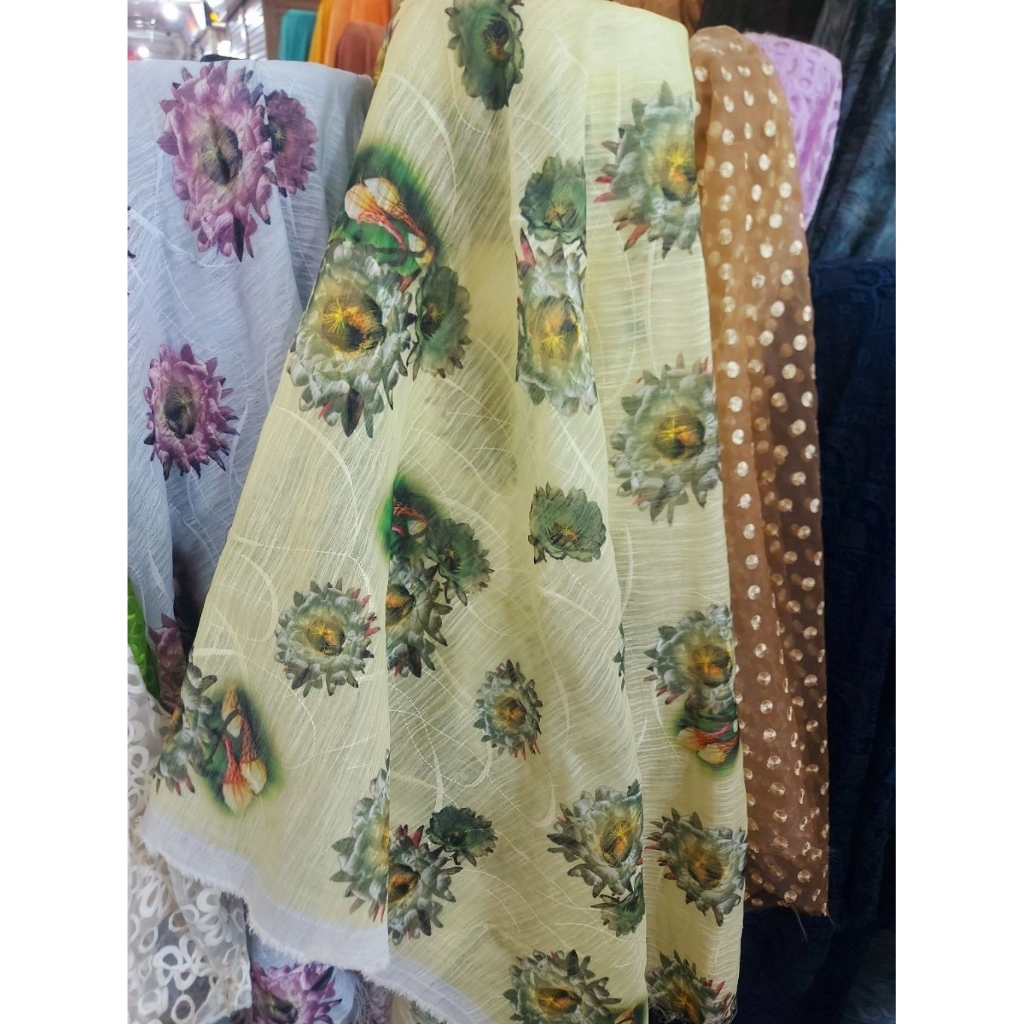 kain organza emboss - kain organza motif bunga  - kain organza original  - kain organza butik - nv