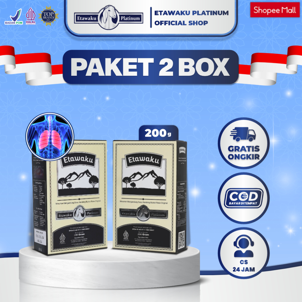 

Etawaku Platinum Paket 2 Box - Susu Kambing Murni & Krimer Bubuk