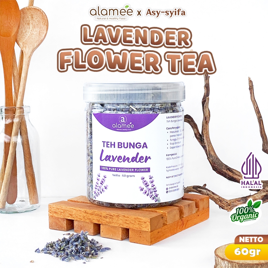 

Teh Bunga Lavender Insomnia Tea Organik Kemasan Toples 60gr Kering Dried Flower Alami