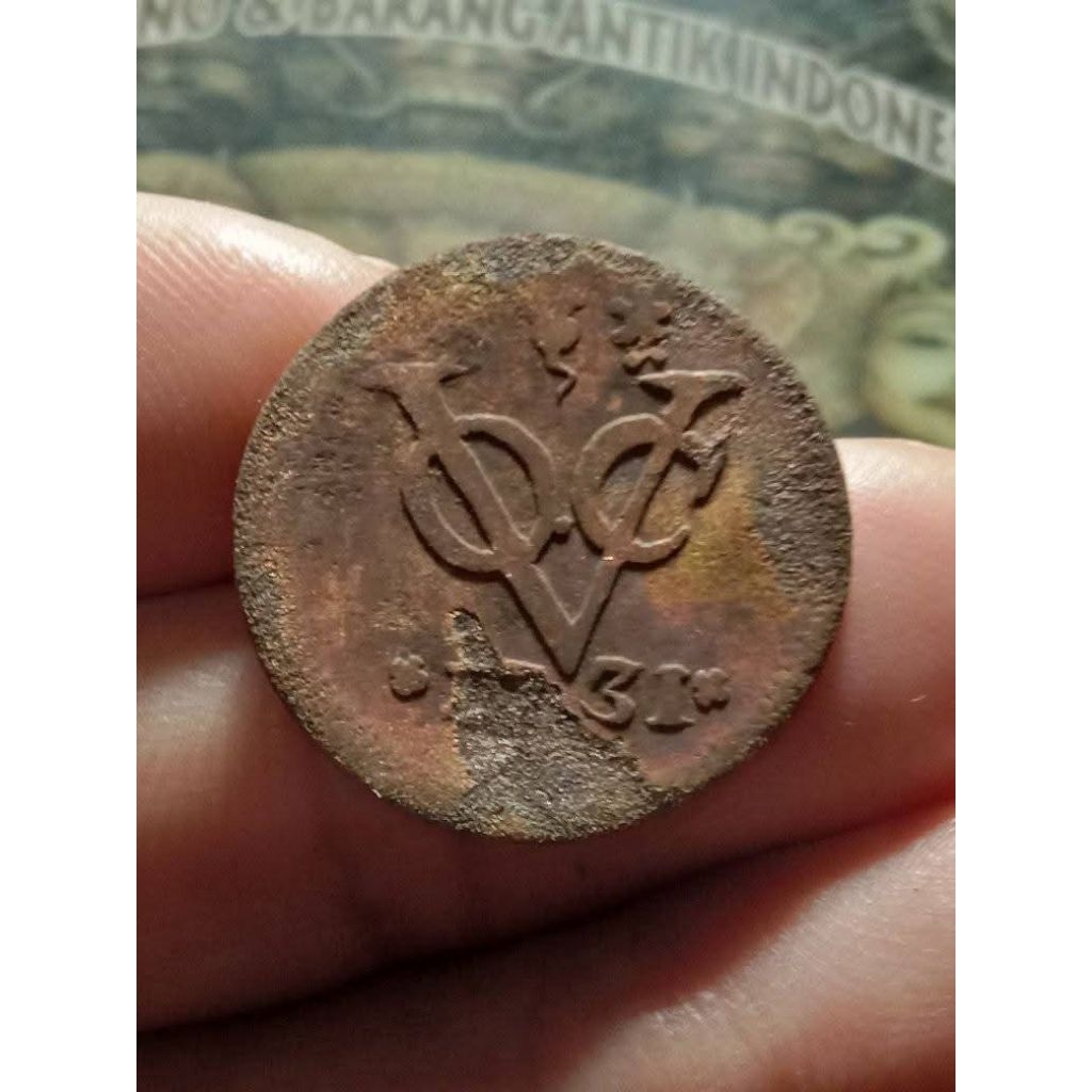 koleksi koin kuno voc 1731 westfriesland mintmark lobak