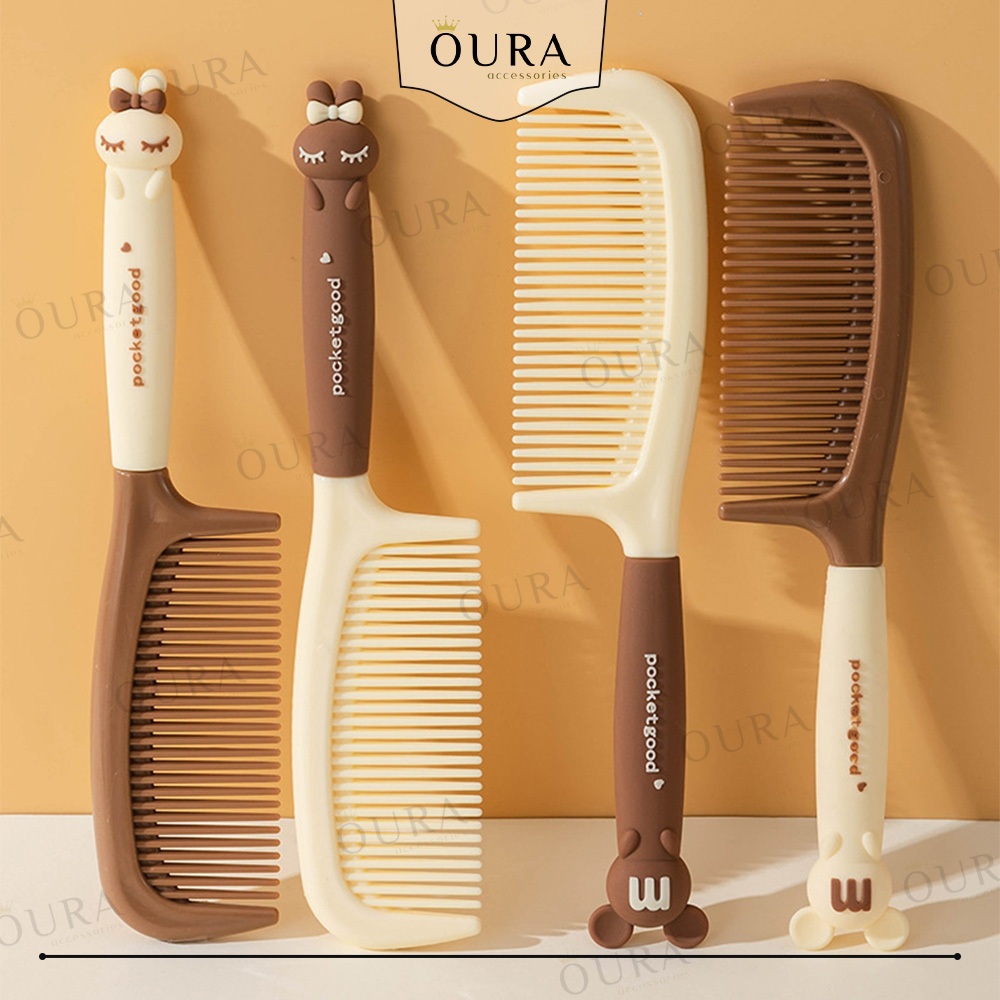 Sisir Rambut Karakter Rabbit Micky Hair Comb Bunny Lucu dengan Gagang Anti Rontok