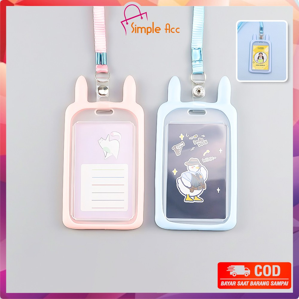 

EC DO-C324 Name Tag ID Card Holder Karakter Kelinci Bear Gantungan Kartu Nama Atau Panitia Motif Kartun / Tali ID Card Nama / Gantungan Tali Kartu Akses Kantor MRT Busway Lanyard